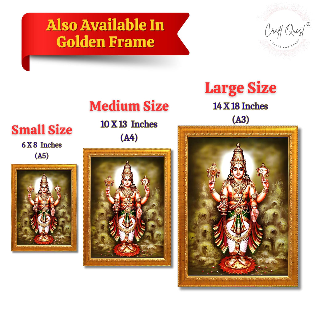 CRAFT QUEST Lord Dhanvantari Dhanwantri Wall Photo Framed For Home, Pooja, Temple, Gift, Wall Décor Item