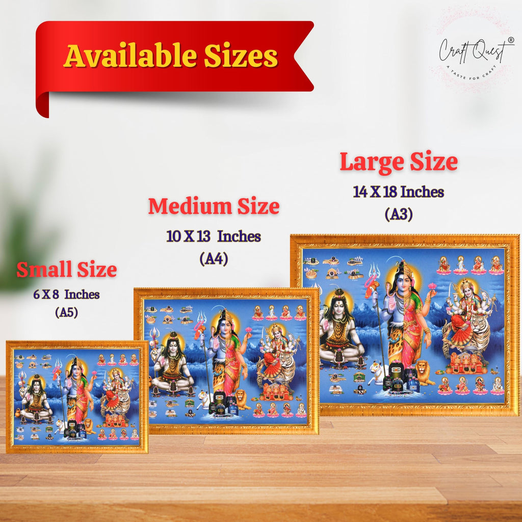 CRAFT QUEST Ardhanarishvara Arthanareeswara Shiv Parvati Photo Frame | Spiritual Framed | Ideal for Home, Office, Temple & Puja Room, Wall Decor