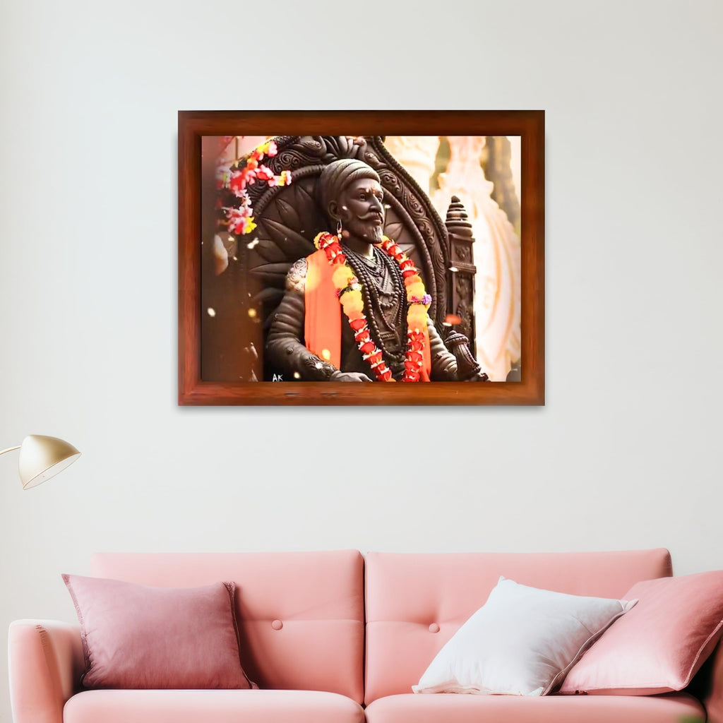 CRAFT QUEST Chattrapati Shivaji Maharaj Wall Photo Frame With Acrylic Sheet | Lightweight | Home Decoration Item | Best Gifting Option