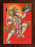 Craft Quest Hanuman jii Religious Wood Photo Frames for Worship/Pooja(Photoframe, Multicolour, 14 X 10 Inch), Wall Mount, Rectangular