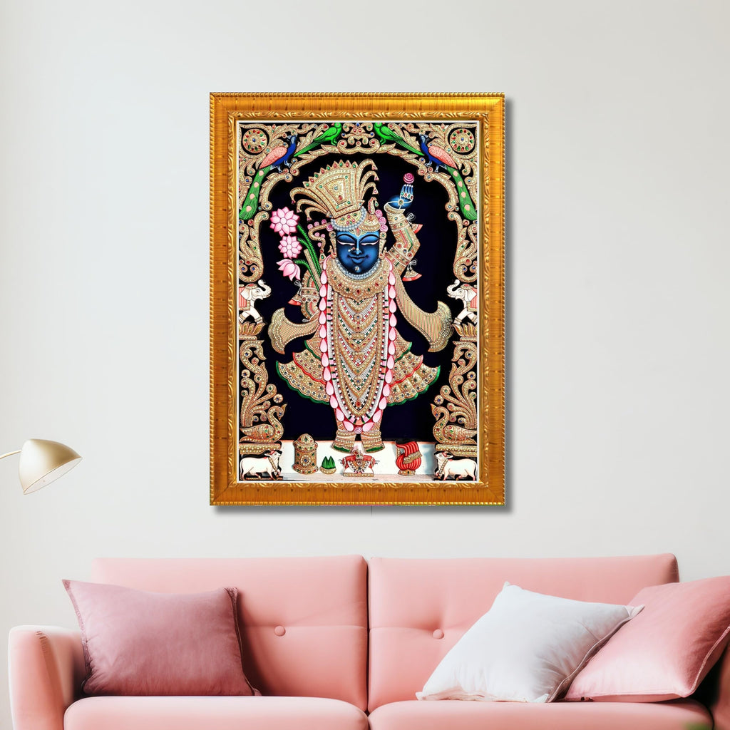CRAFT QUEST Shrinathji Photo with Frame | Shreenathji Photo with Frame Religious Framed Painting