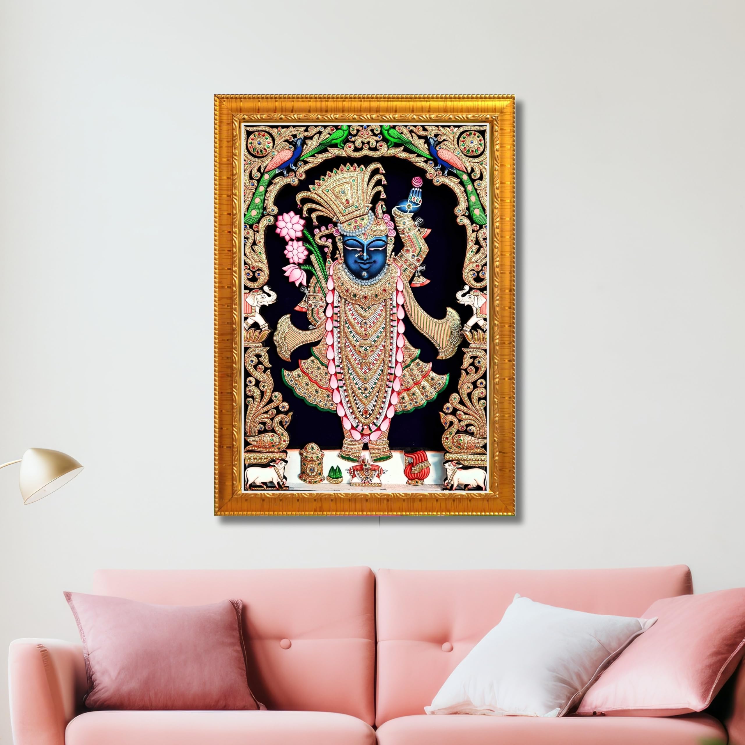 CRAFT QUEST Shrinathji Photo with Frame | Shreenathji Photo with Frame Religious Framed Painting