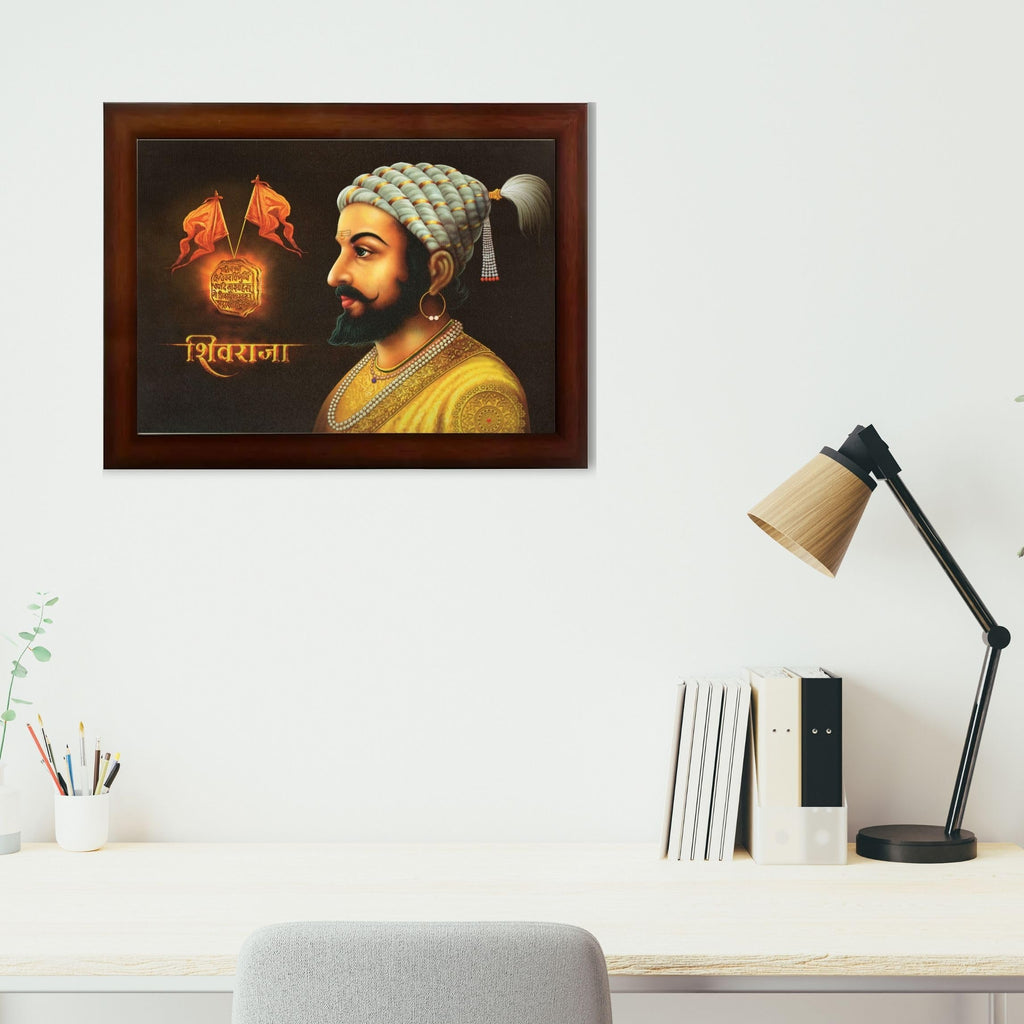 CRAFT QUEST Chhatrapati Shivaji Maharaj photo frame Home Decorative items with synthetic frame
