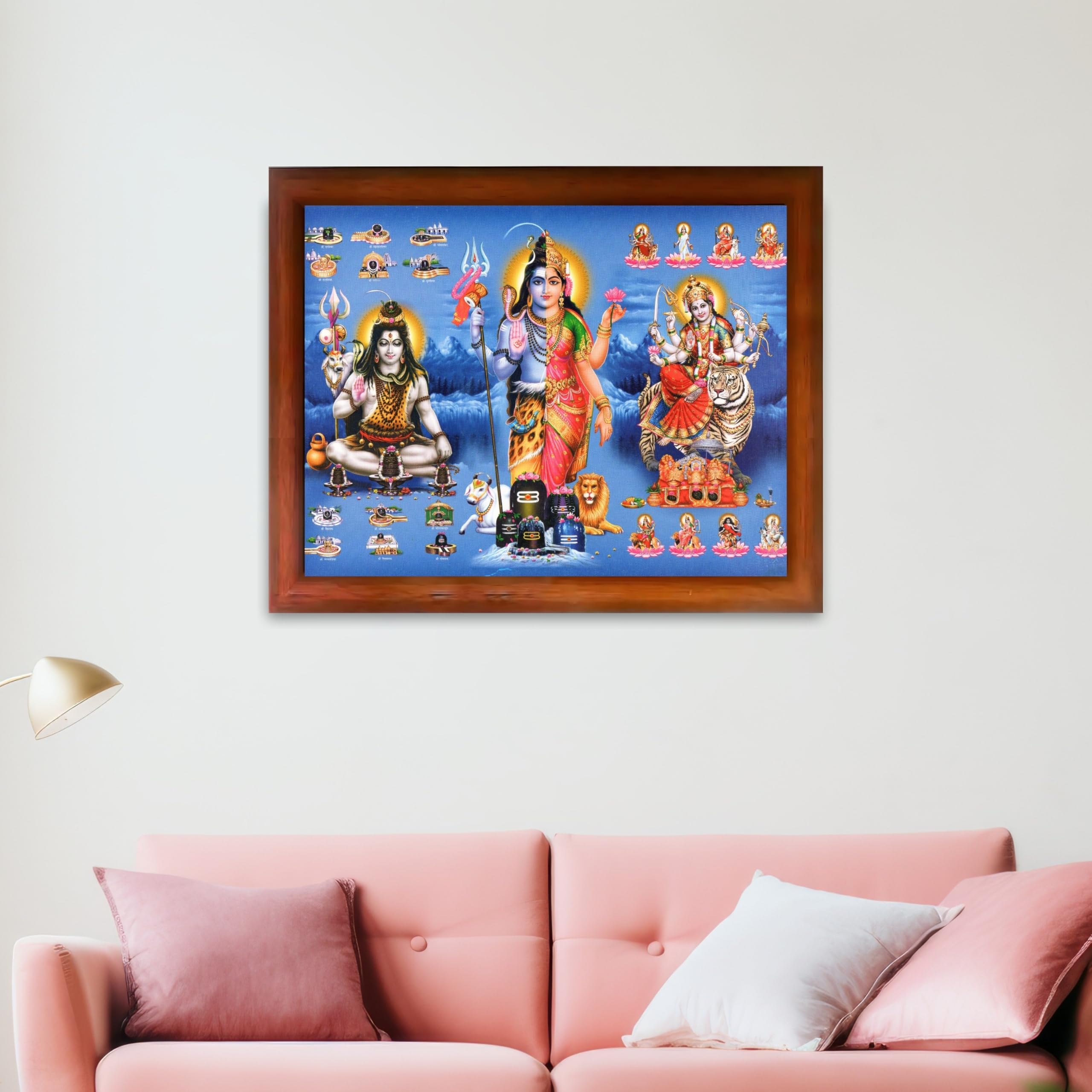 CRAFT QUEST Ardhanarishvara Arthanareeswara Shiv Parvati Photo Frame | Spiritual Framed | Ideal for Home, Office, Temple & Puja Room, Wall Decor