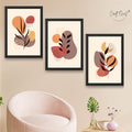 CRAFT QUEST Wall Art Decor Paintings | Set of 3 BOHO Wall Art Frames for Home Decoratio | Ideal for Living Room, Office & Bedrooms