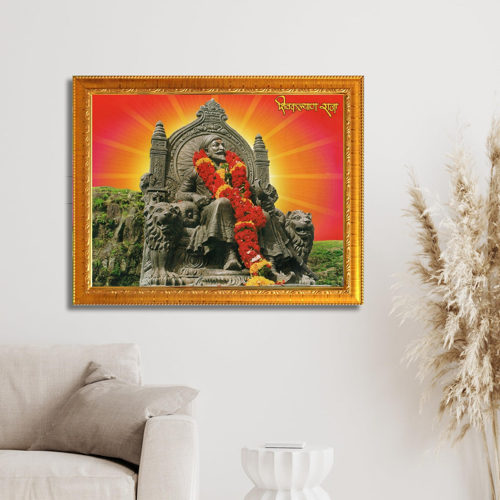 CRAFT QUEST Chhatrapati Shivaji Maharaj Wall Photo Frame | Home Decoration Item | Indian Historic Classic Painting Wall Art Best Gifting Option