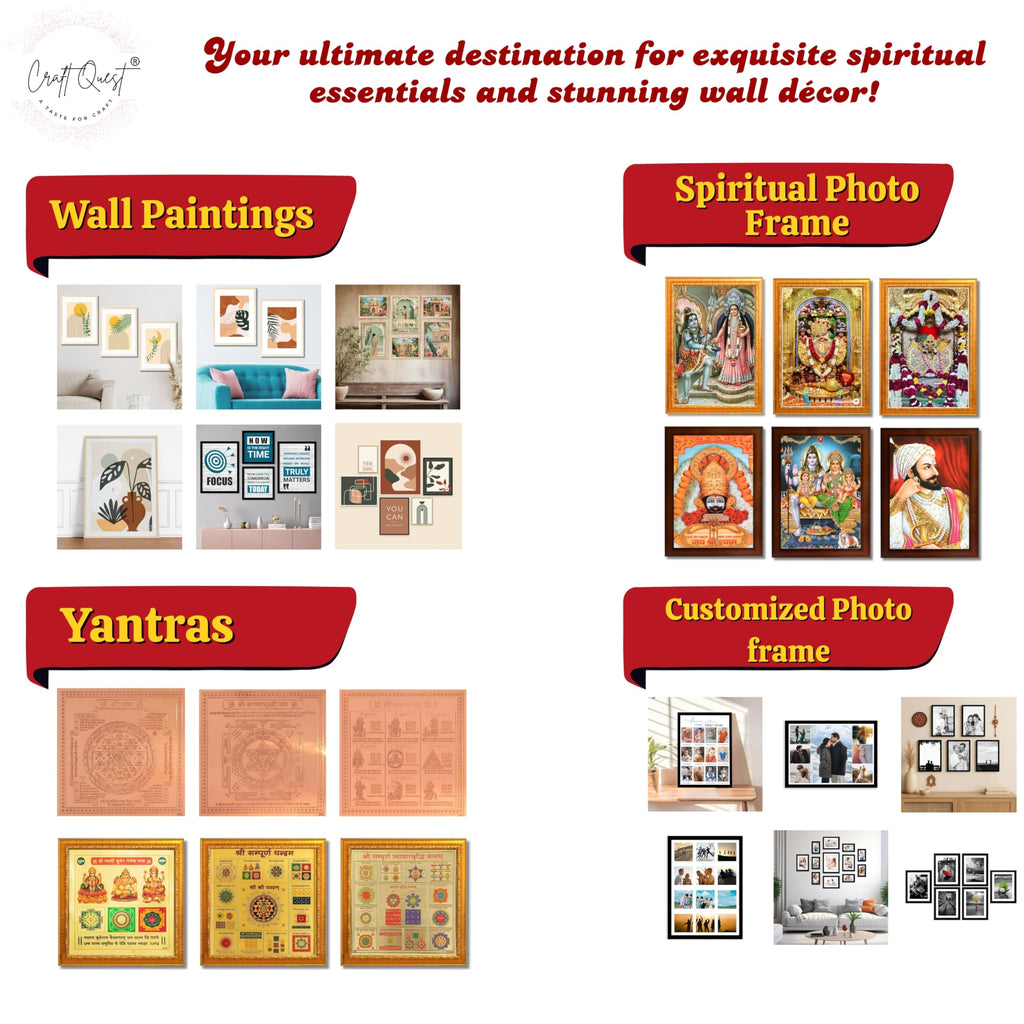 CRAFT QUEST Saptashrungi/Saptashringi Devi, God Religious Framed Painting