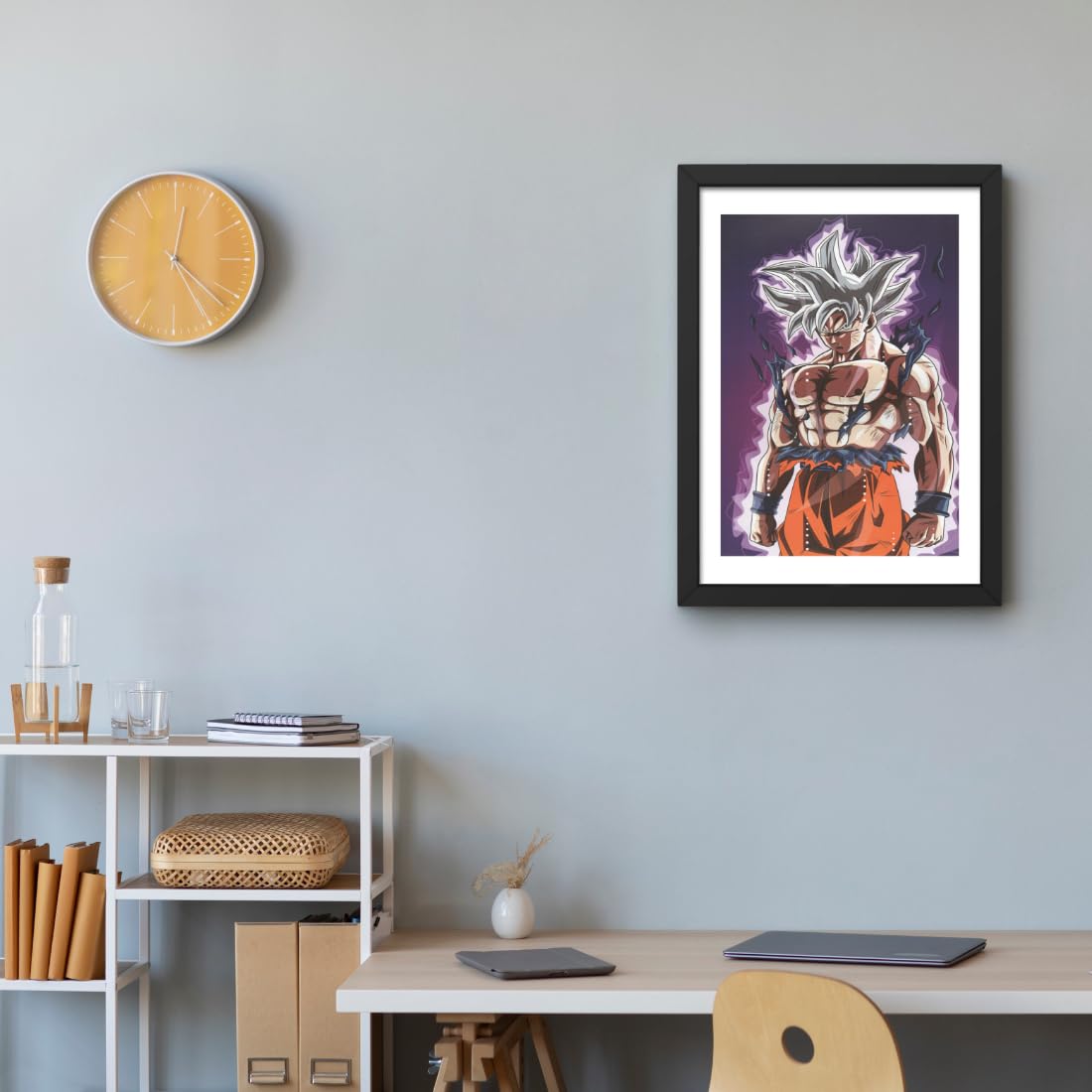 CRAFT QUEST Dragon ball Z Anime Poster Laminated Posters Framed Painting For Anime Naruto Fans Wall Decor, Home Decor with Matte Black Frame (14 Inchs x 10 Inchs)