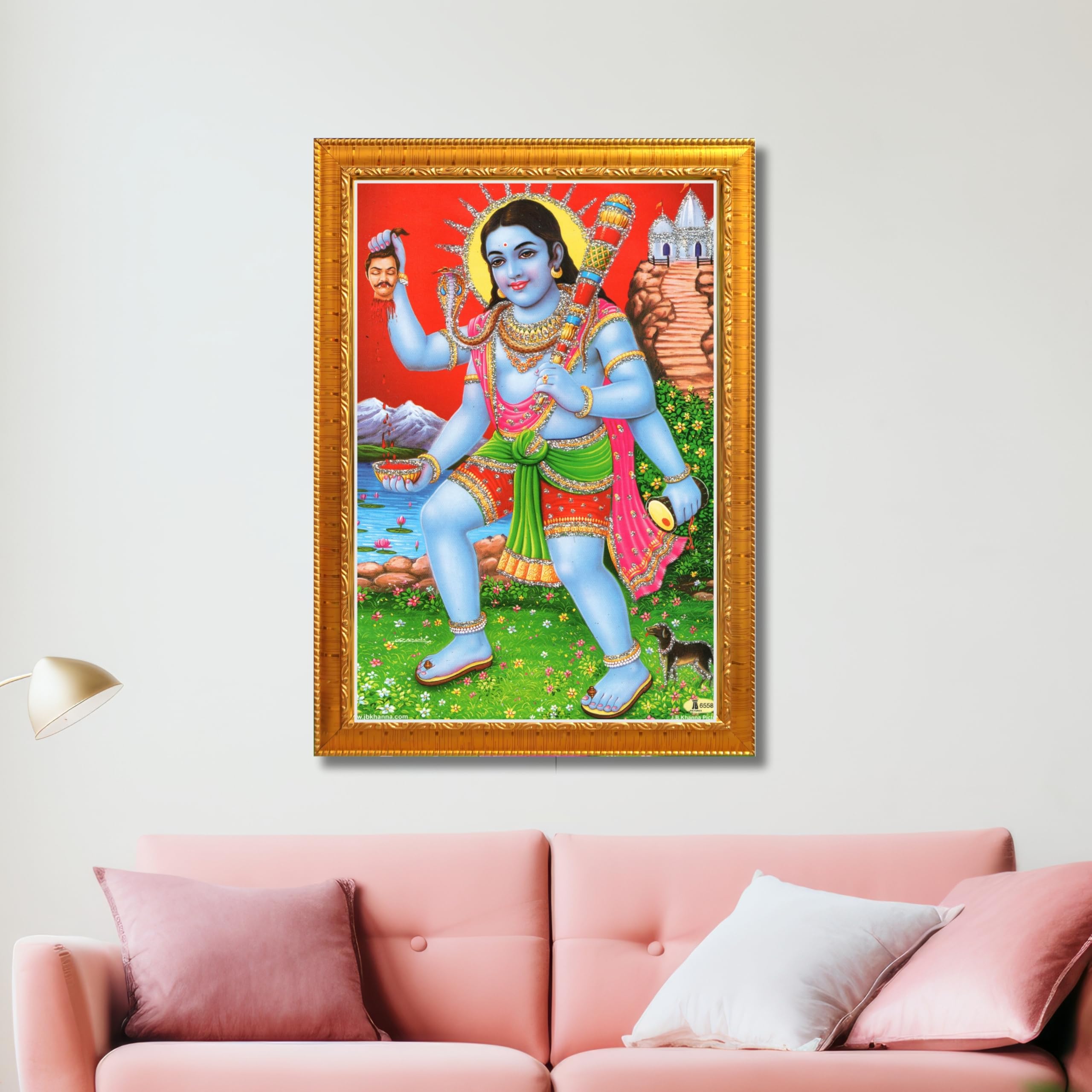 CRAFT QUEST Kaal Bhairav/Lord Bhairava/Bhairon Baba/Bhairavnath/Batuk Bhairav photo frame Religious Brown Photo Frame & Acrylic Sheet Glass