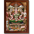 CRAFT QUEST Goddess Santoshi Mata/Devi Santhoshi Maa Photo Frame for Pooja, Home, Temple, Gift, Wall Décor Item