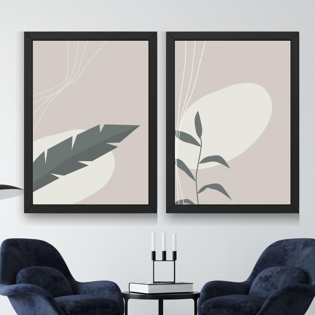 CRAFT QUEST Wall Art Decor Paintings | Set of 2 Floral Wall Art Frames for Home Decoration | Ideal for Living Room, Bedroom & Office (Style 112)