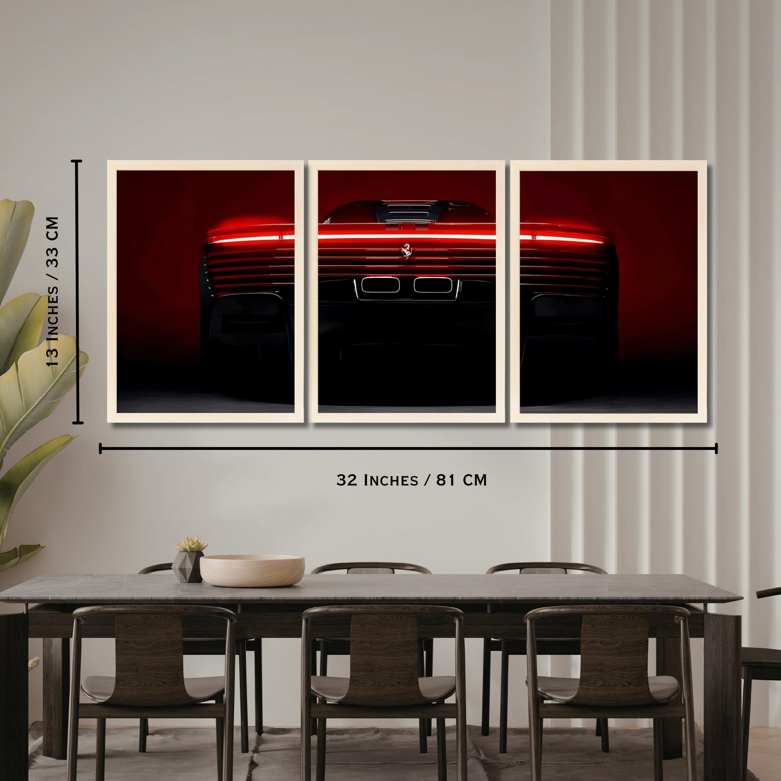VENUXE ARTS Set Of 3 Big Sports Cars Framed Posters Gift Items for Boys Room Wall Decoration Bedroom Living Room Office Studio Décor | Car Poster Frame for Wall Décor