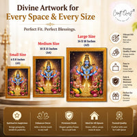 CRAFT QUEST Swarnakarshana Bhairava Swamy With Lakshmi Devi and Kuber Bhagwan Religious Wall Photo Frame |Dhan Bhairav Frame for Home, Office, Temple & Gifting