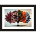 CRAFT QUEST Abstract Modern Autumn Canopy Art Poster Frame for Home & Office Wall Decoration - Portrait, Wall Display (Black, 14x10 Inch Frame with Art Print) (Tropical Reverie)
