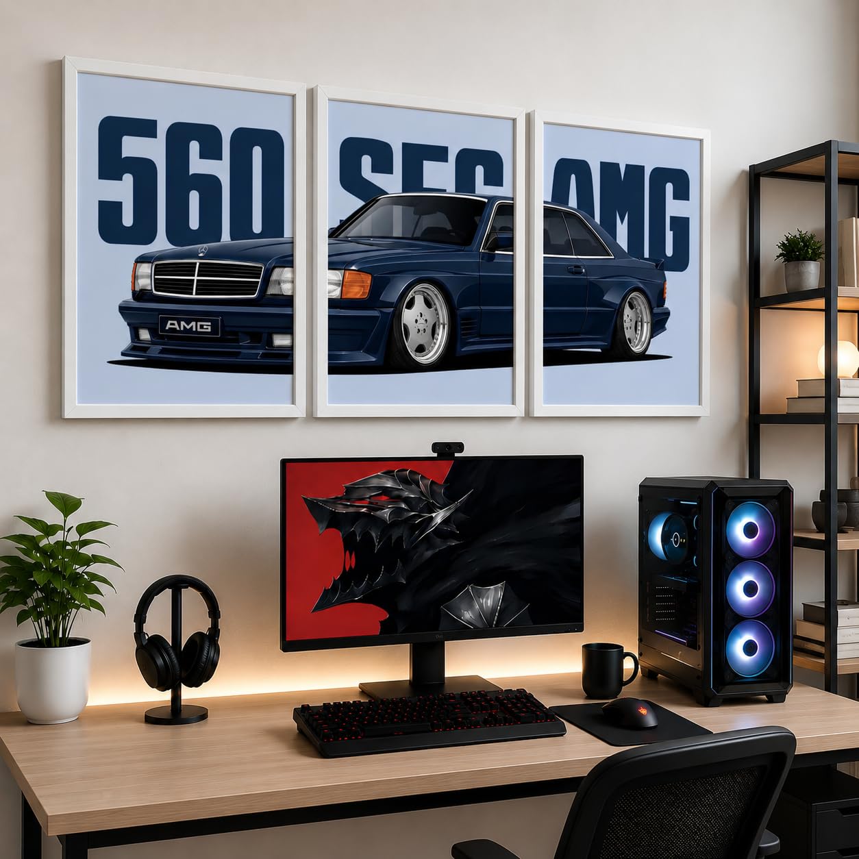 VENUXE ARTS Set Of 3 Big Sports Cars Framed Posters Gift Items for Boys Room Wall Decoration Bedroom Living Room Office Studio Décor | Car Poster Frame for Wall Décor