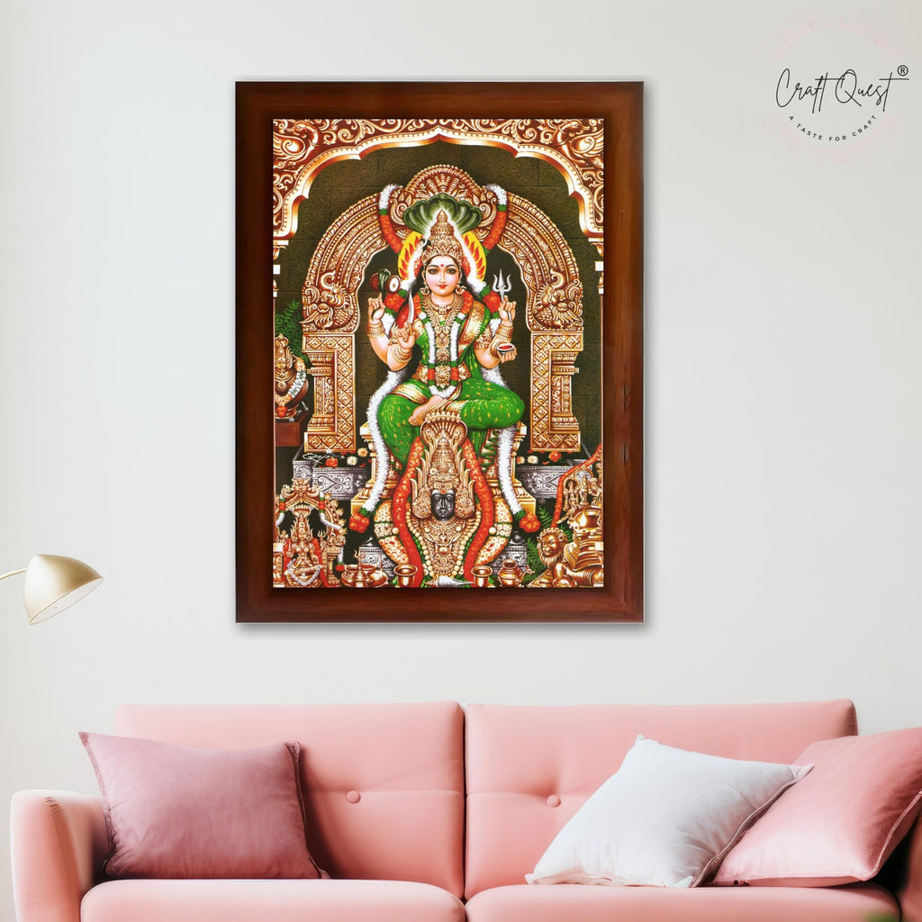CRAFT QUEST Karumariamman Karu Mariamman Karumari Amman Wall Photo Frame | South God Picture Frame for Home, Office, Temple & Gifting, Decor