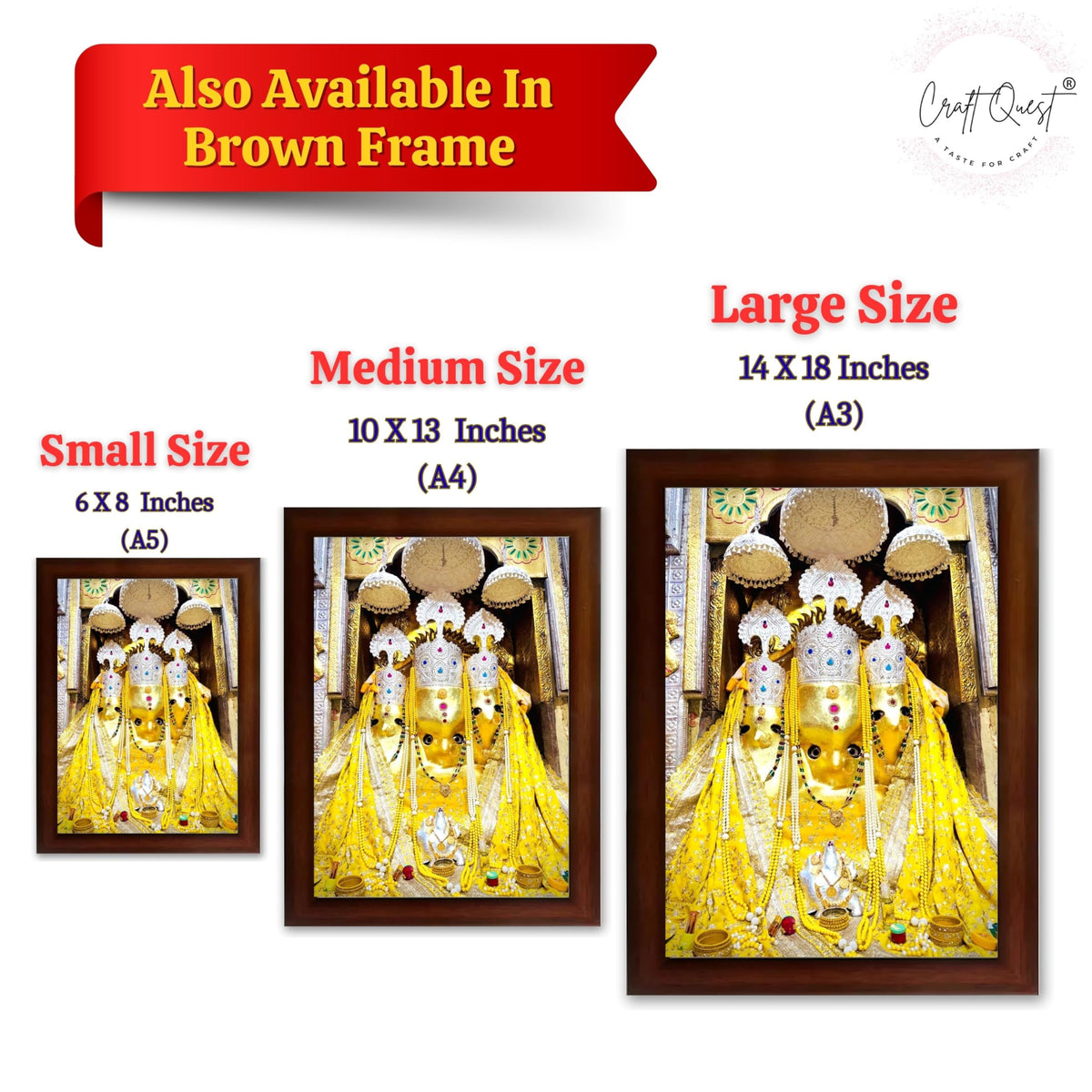 CRAFT QUEST Baglamuklhi maa/mata wodden Religious Photo Frame for Home, Office