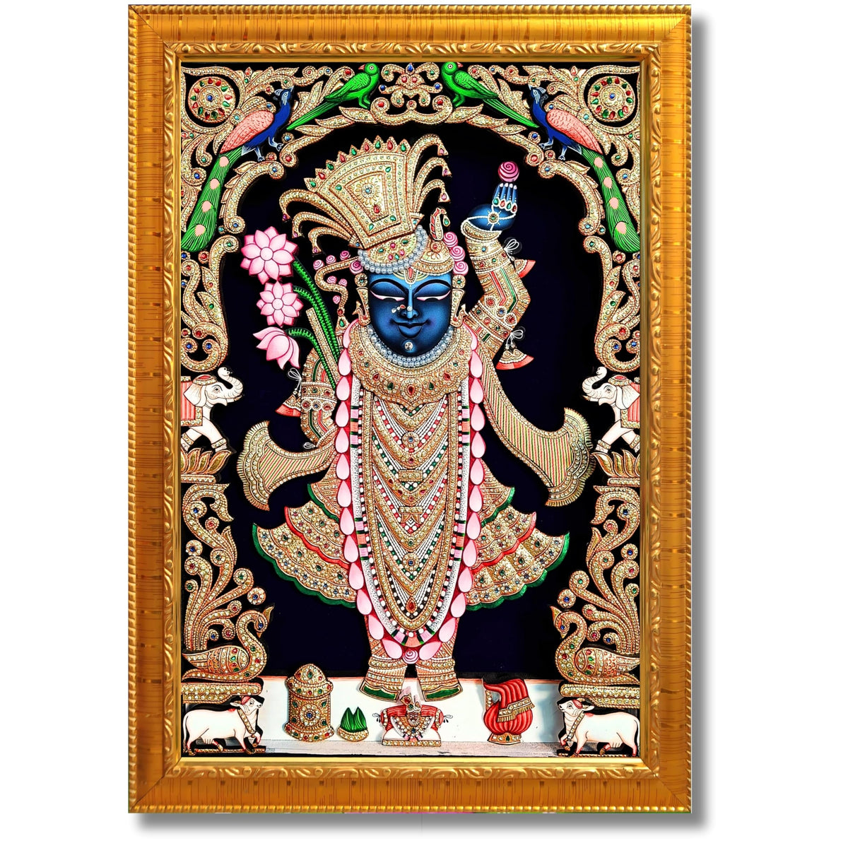 CRAFT QUEST Shrinathji Photo with Frame | Shreenathji Photo with Frame Religious Framed Painting