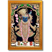 CRAFT QUEST Shrinathji Photo with Frame | Shreenathji Photo with Frame Religious Framed Painting