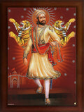 CRAFT QUEST Chhatrapati Shivaji Maharaj photo frame Home Decorative items with synthetic frame (10X13 Inches, Brown, Religious)