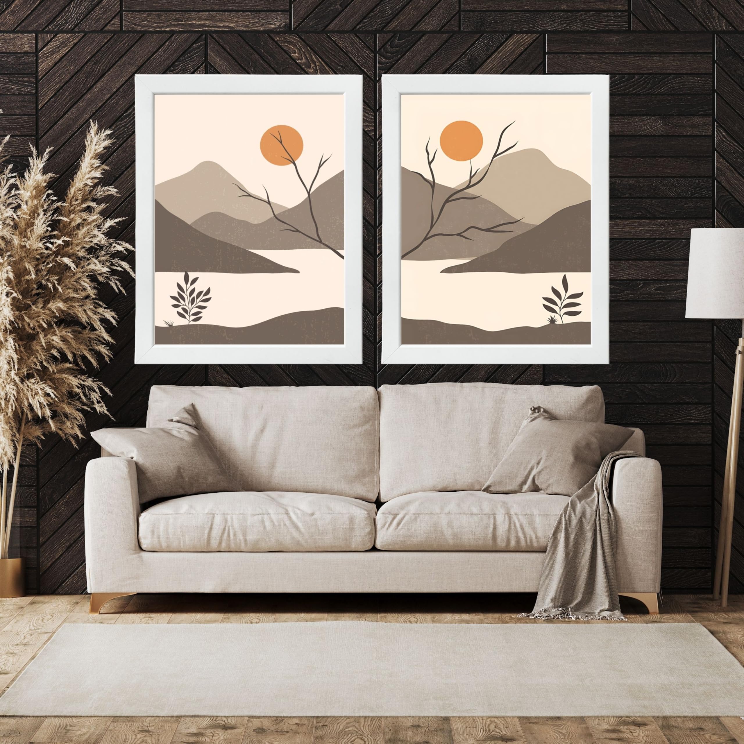CRAFT QUEST Set of 2 piece Wall Art poster Frame Painting for Wall Decoration With Acrylic Glass, living room, Home, Office