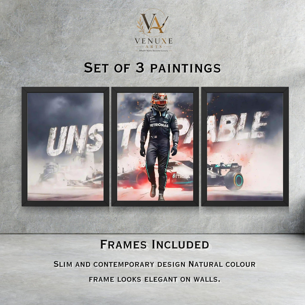VENUXE ARTS Set Of 3 Big Sports Cars Framed Posters Gift Items for Boys Room Wall Decoration Bedroom Living Room Office Studio Décor | Car Poster Frame for Wall Décor