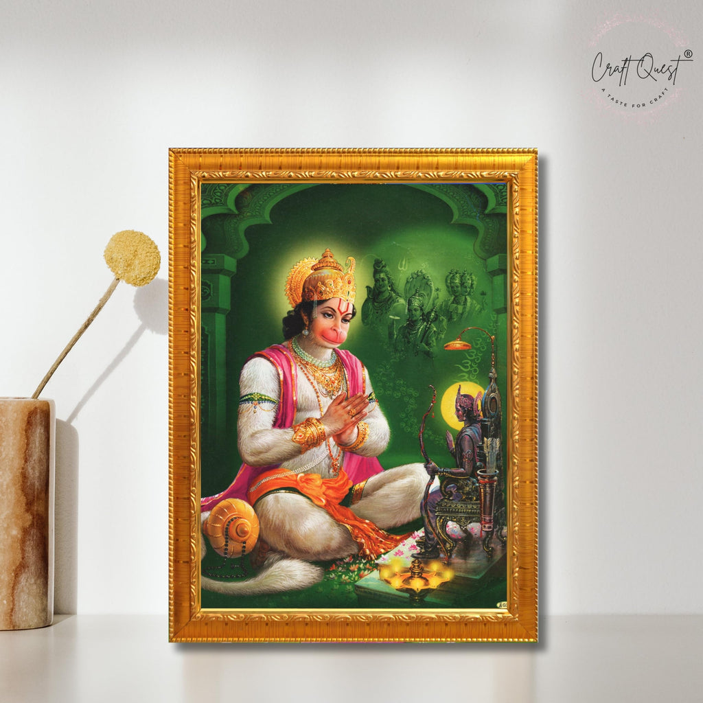 CRAFT QUEST Hanuman JI | Bajrangbali Religious Photo frame home decorative