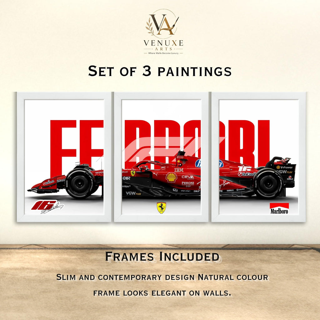 VENUXE ARTS Set Of 3 Big Sports Cars Framed Posters Gift Items for Boys Room Wall Decoration Bedroom Living Room Office Studio Décor | Car Poster Frame for Wall Décor