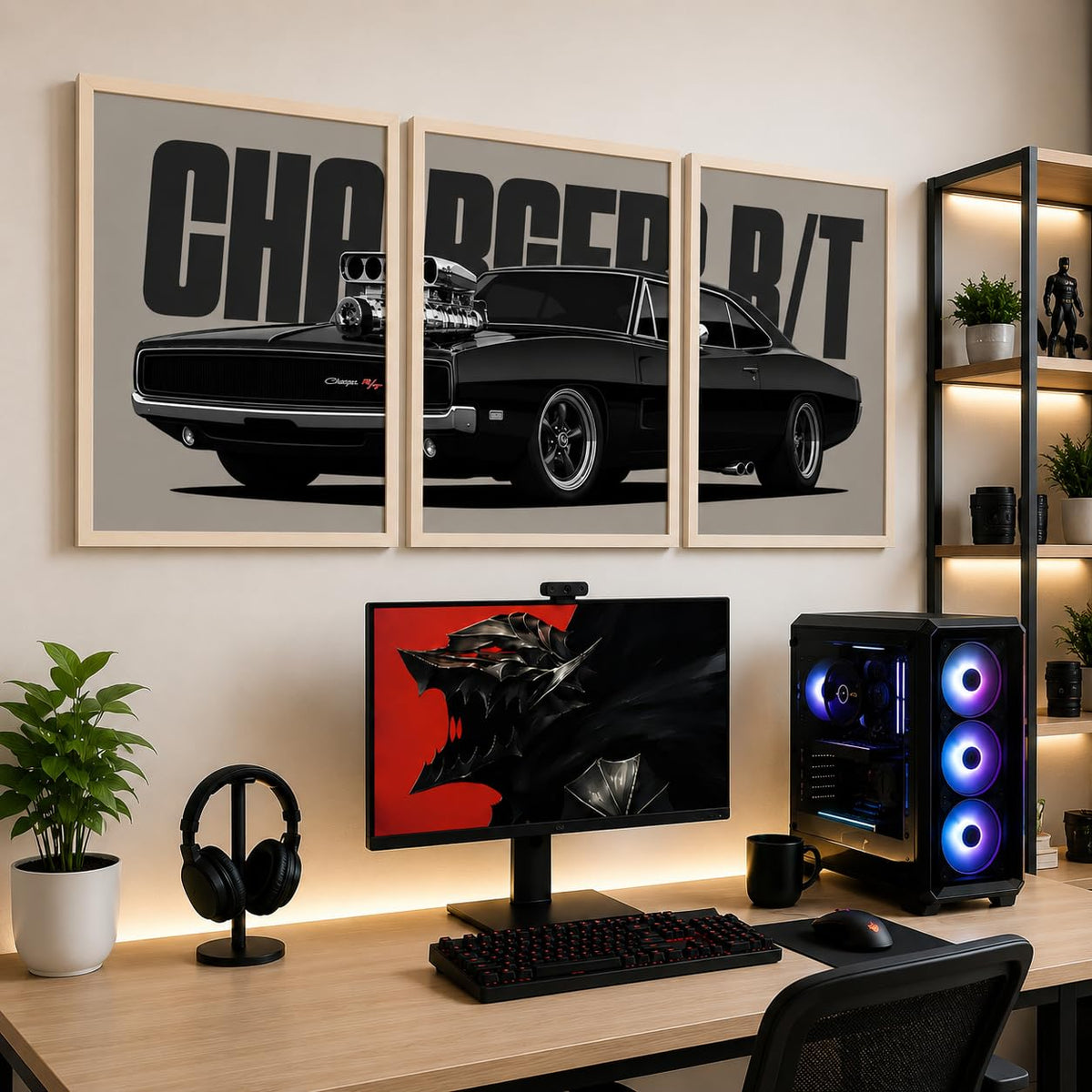 VENUXE ARTS Set Of 3 Big Sports Cars Framed Posters Gift Items for Boys Room Wall Decoration Bedroom Living Room Office Studio Décor | Car Poster Frame for Wall Décor