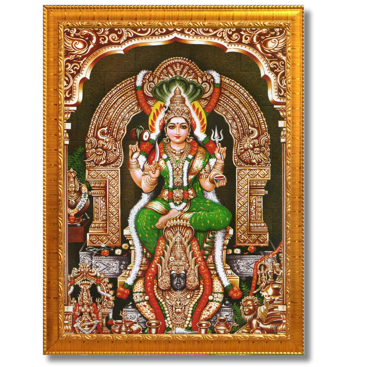 CRAFT QUEST Karumariamman Karu Mariamman Karumari Amman Wall Photo Frame | South God Picture Frame for Home, Office, Temple & Gifting, Decor