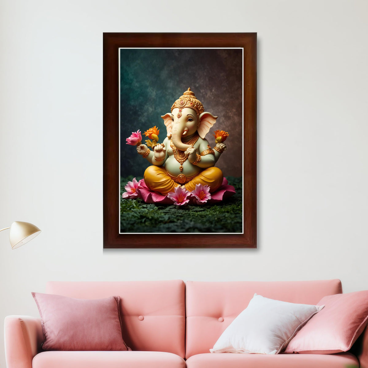 CRAFT QUEST Lord Ganpati ji Wall Hanging Frame for Living Room, Pooja Room Décor GA-215