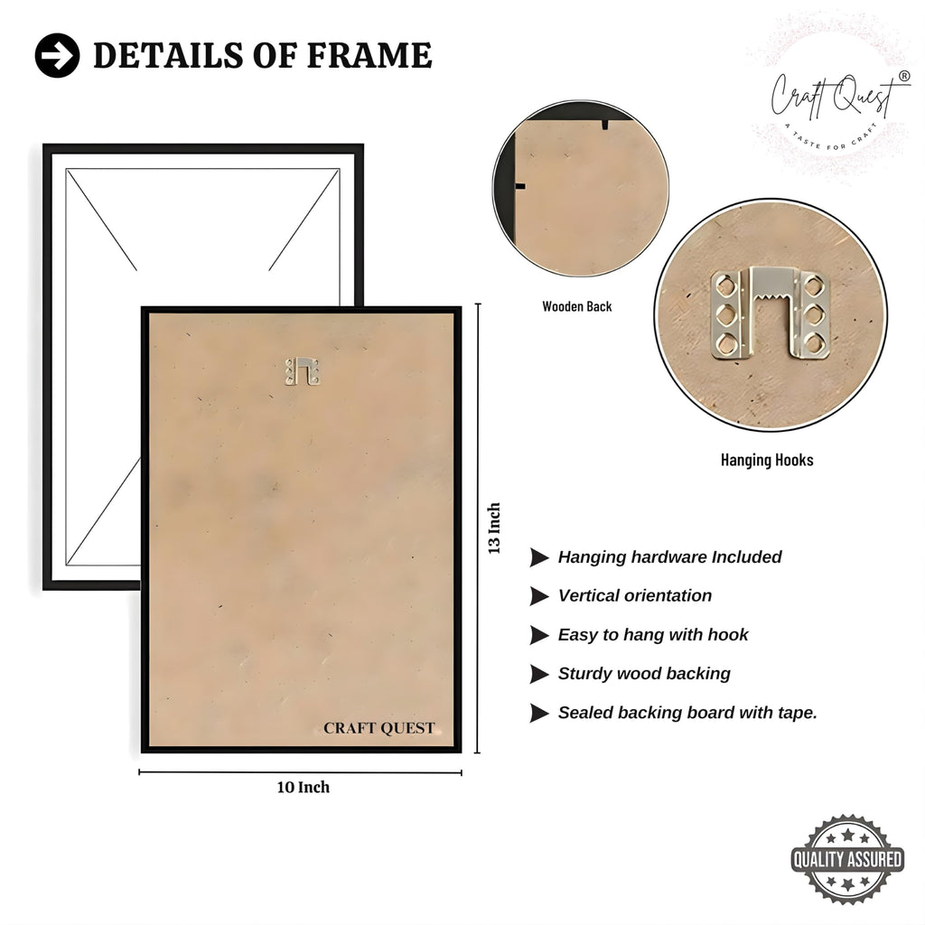 CRAFT QUEST Boho Abstract Flowers & Leaves | Set of 3 Frames for Home Decoration | Ideal for Living Room, Bedroom & Offices