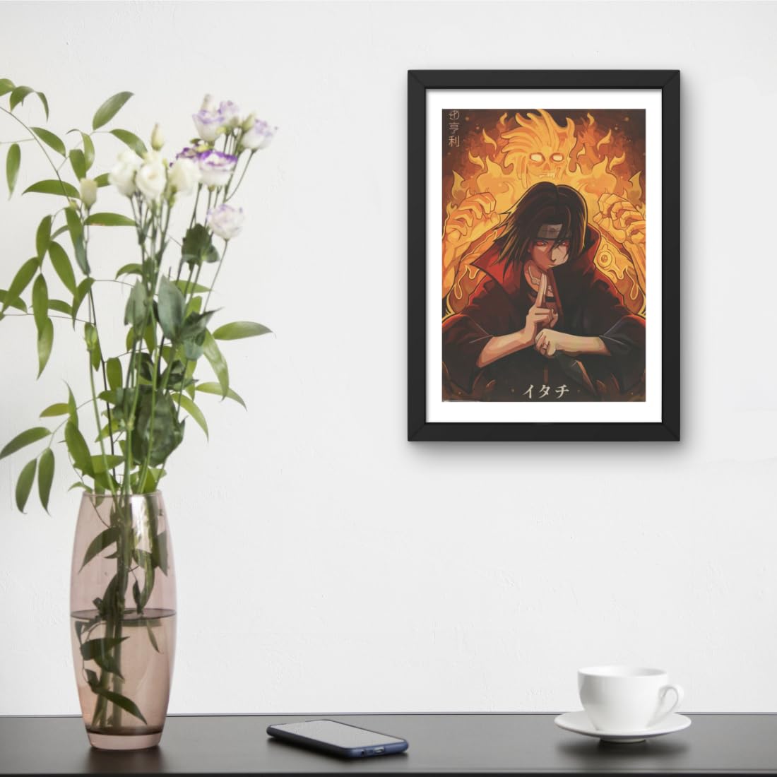 CRAFT QUEST Naruto Anime Poster Laminated Posters Framed Painting For Anime Naruto Fans Wall Decor, Home Decor with Matte Black Frame (14 Inches x 10 Inches)