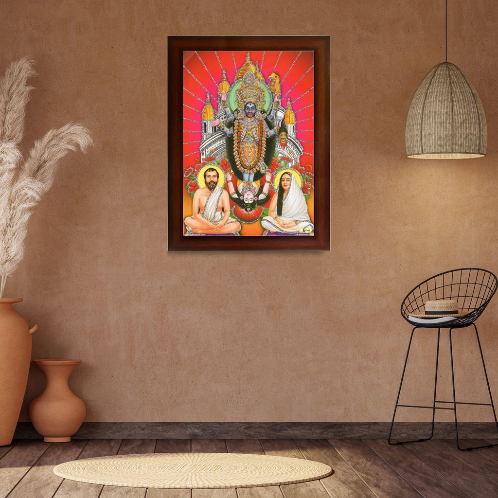 CRAFT QUEST Kali Mata photo with frame, God Religious Framed With Acrylic Glass