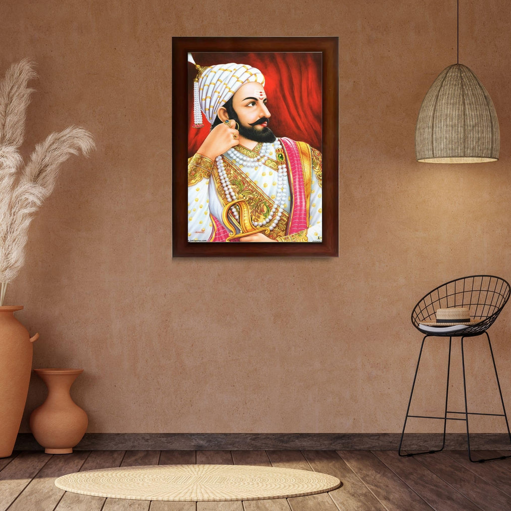 CRAFT QUEST Chhatrapati Shivaji Maharaj photo frame Home Decorative items with synthetic frame (Style 2)