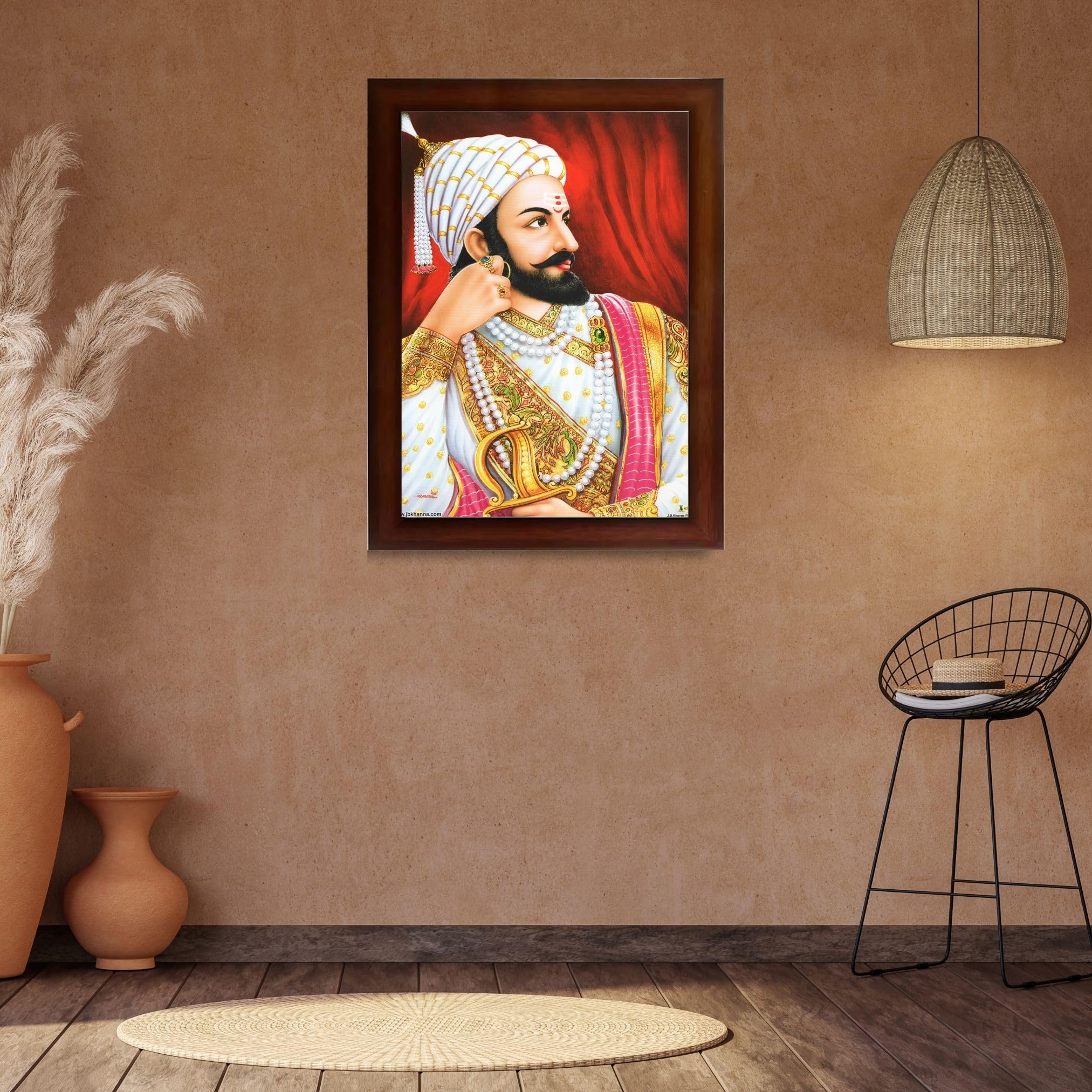 CRAFT QUEST Chhatrapati Shivaji Maharaj photo frame Home Decorative items with synthetic frame (Style 2)