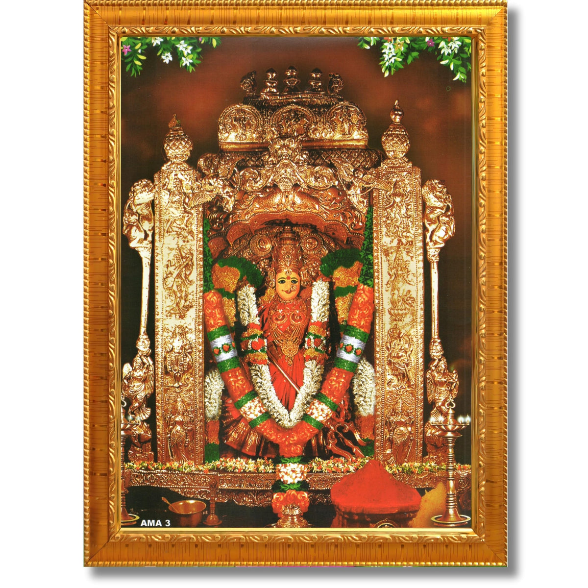 CRAFT QUEST Vijayawada Kanaka Durga Devi Durgamma Wall Photo Frame | South God Frame for Home, Office, Temple & Gifting