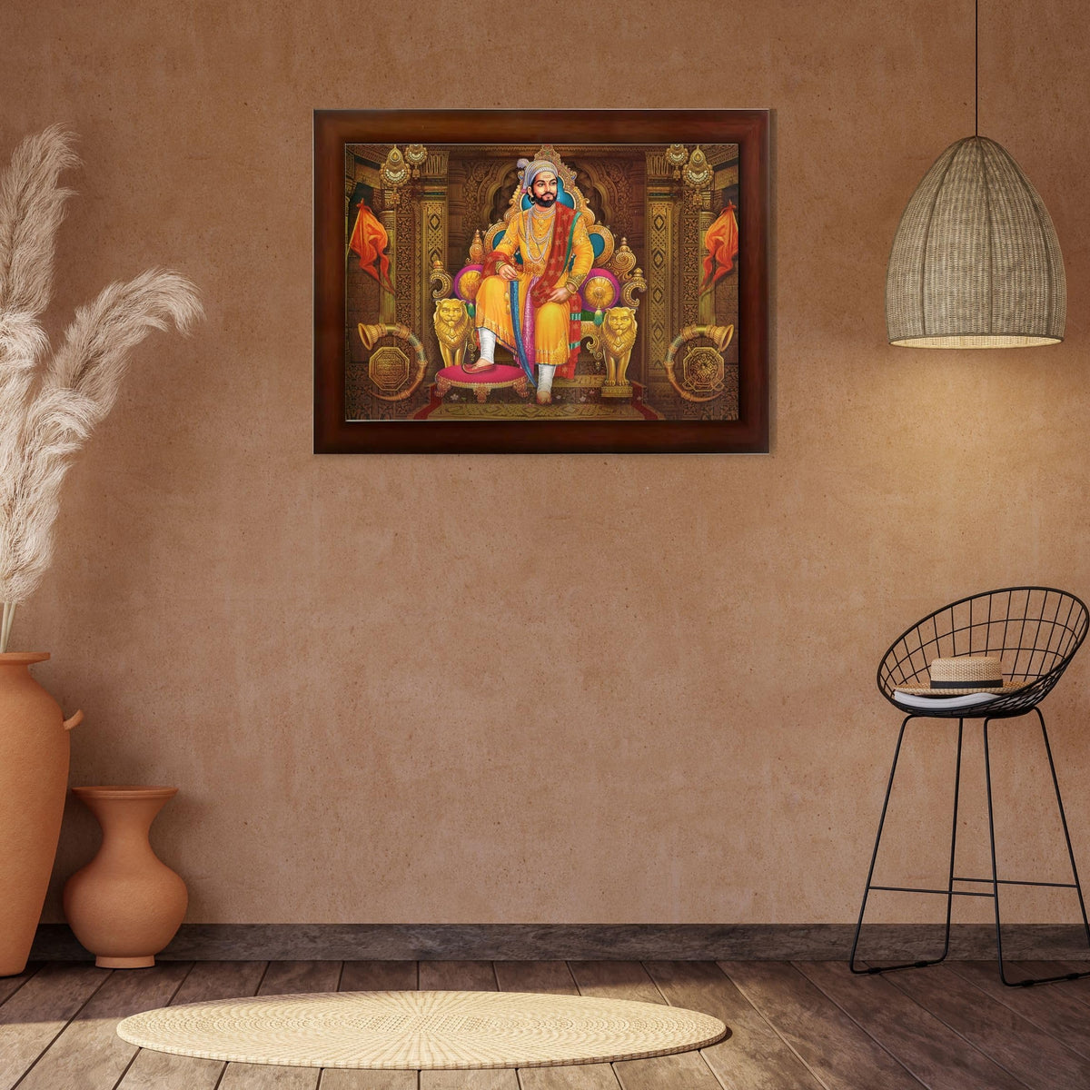 CRAFT QUEST Chhatrapati Shivaji Maharaj photo frame for Home Decorative items with synthetic frame