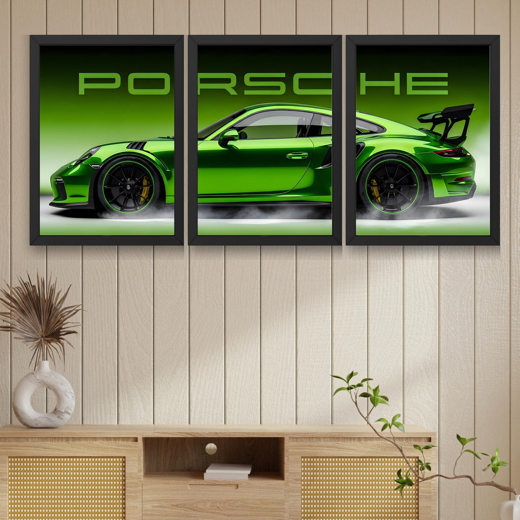 VENUXE ARTS Set Of 3 Big Sports Cars Framed Posters Gift Items for Boys Room Wall Decoration Bedroom, Living Room, Office, Studio Décor | Car Poster Frame for Wall Décor