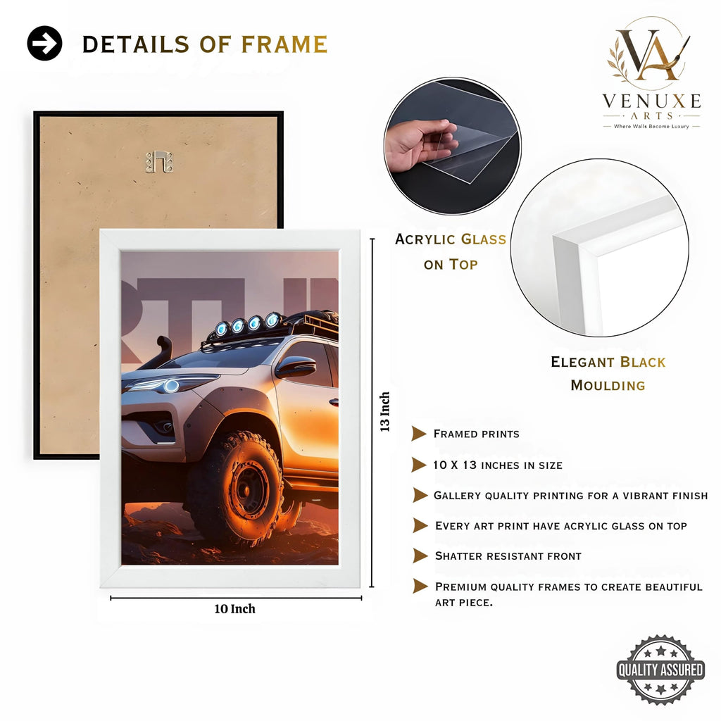 VENUXE ARTS Set Of 3 Big Sports Cars Framed Posters Gift Items for Boys Room Wall Decoration Bedroom Living Room Office Studio Décor | Car Poster Frame for Wall Décor