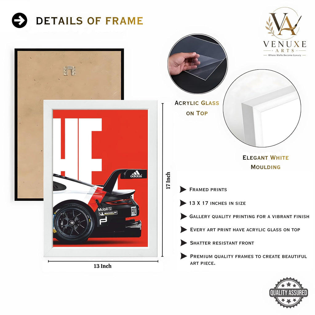 VENUXE ARTS Set Of 3 Big Sports Cars Framed Posters Gift Items for Boys Room Wall Decoration Bedroom Living Room Office Studio Décor | Car Poster Frame for Wall Décor