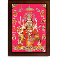 CRAFT QUEST Durga Maa Mata Goddess Nav Navadurga Navdurga Wall Painting Framed Home Décor