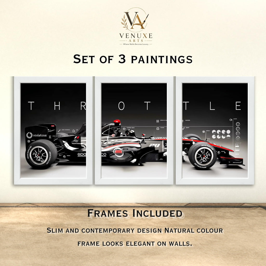 VENUXE ARTS Set Of 3 Big Sports Cars Framed Posters Gift Items for Boys Room Wall Decoration Bedroom Living Room Office Studio Décor | Car Poster Frame for Wall Décor