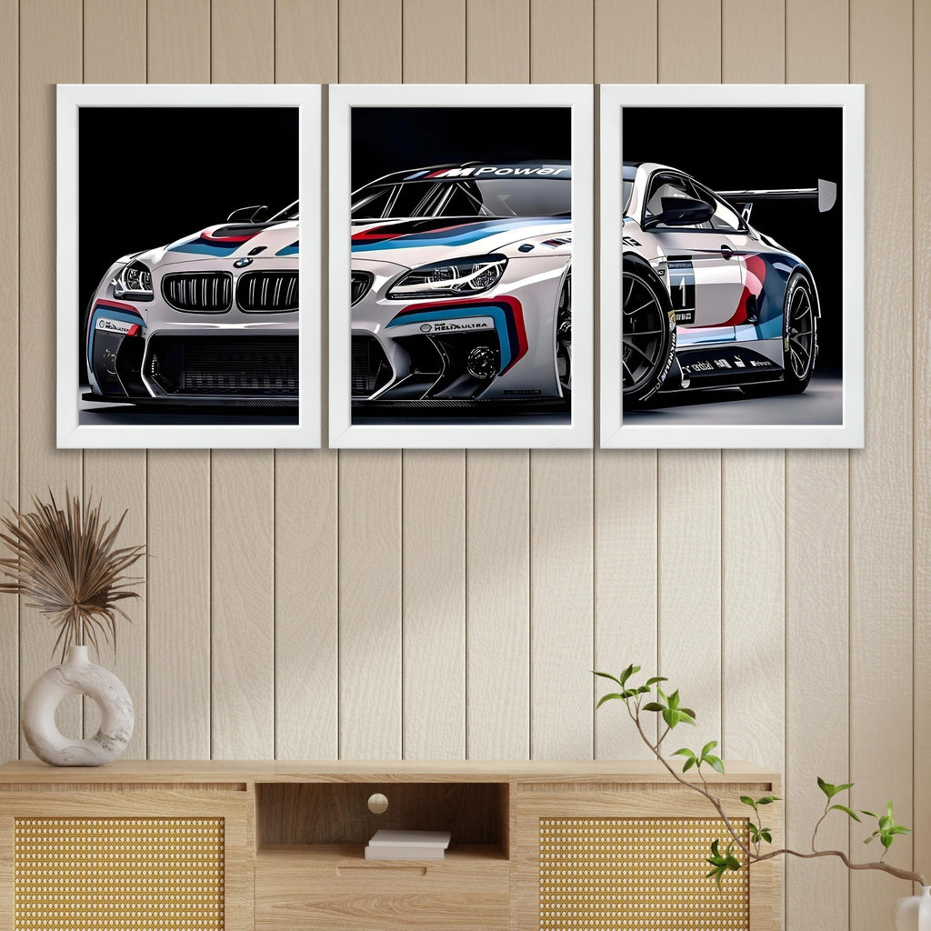 VENUXE ARTS Set Of 3 Big Sports Cars Framed Posters Gift Items for Boys Room Wall Decoration Bedroom Living Room Office Studio Décor | Car Poster Frame for Wall Décor