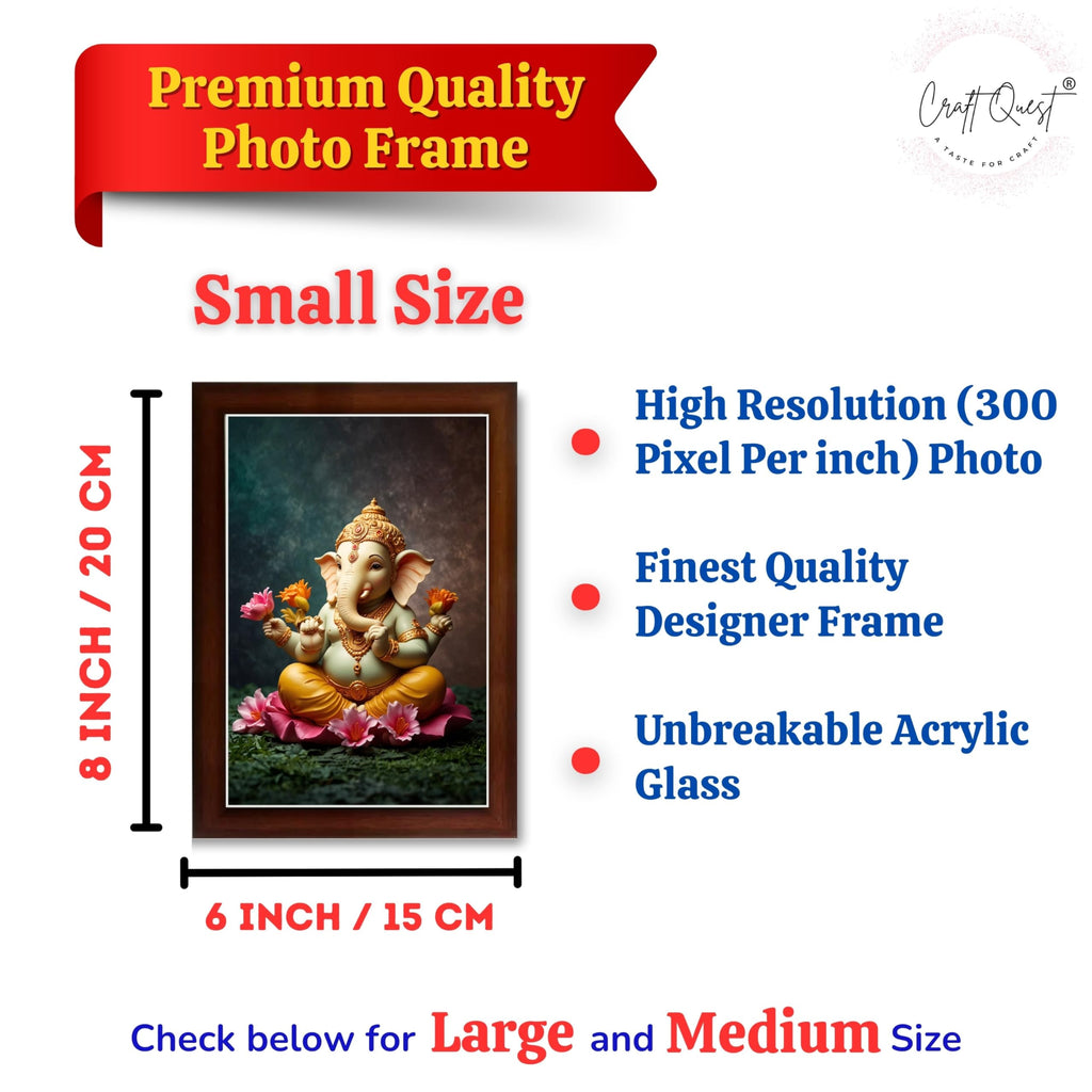 CRAFT QUEST Lord Ganpati ji Wall Hanging Frame for Living Room, Pooja Room Décor GA-215