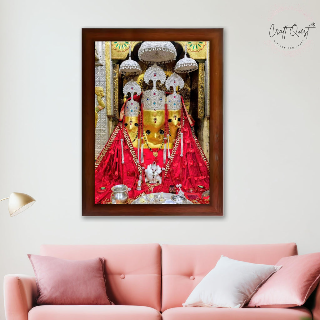 CRAFT QUEST Baglamuklhi maa/mata wodden Religious Photo Frame for Home, Office