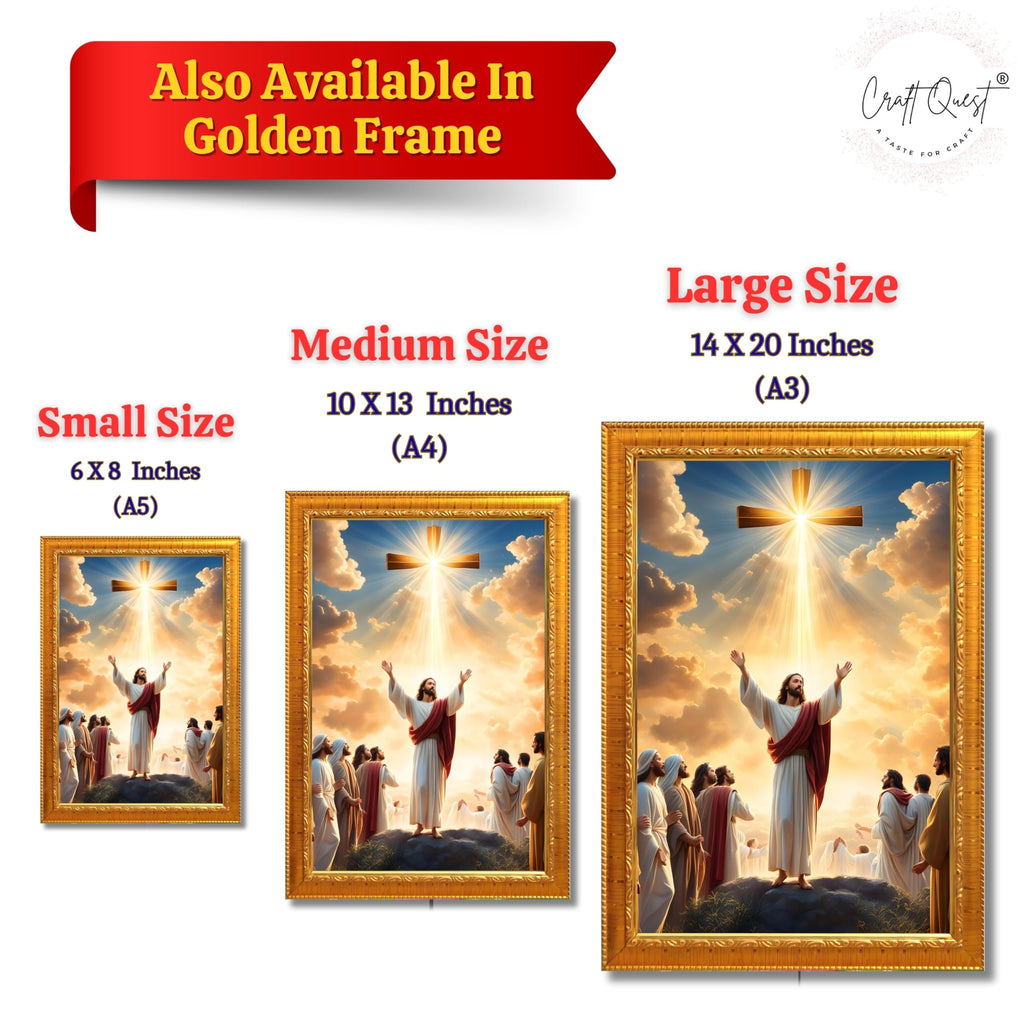 CRAFT QUEST Jesus Christ Photo Frame Spiritual Christian Wall Décor Item for Room and Prayer