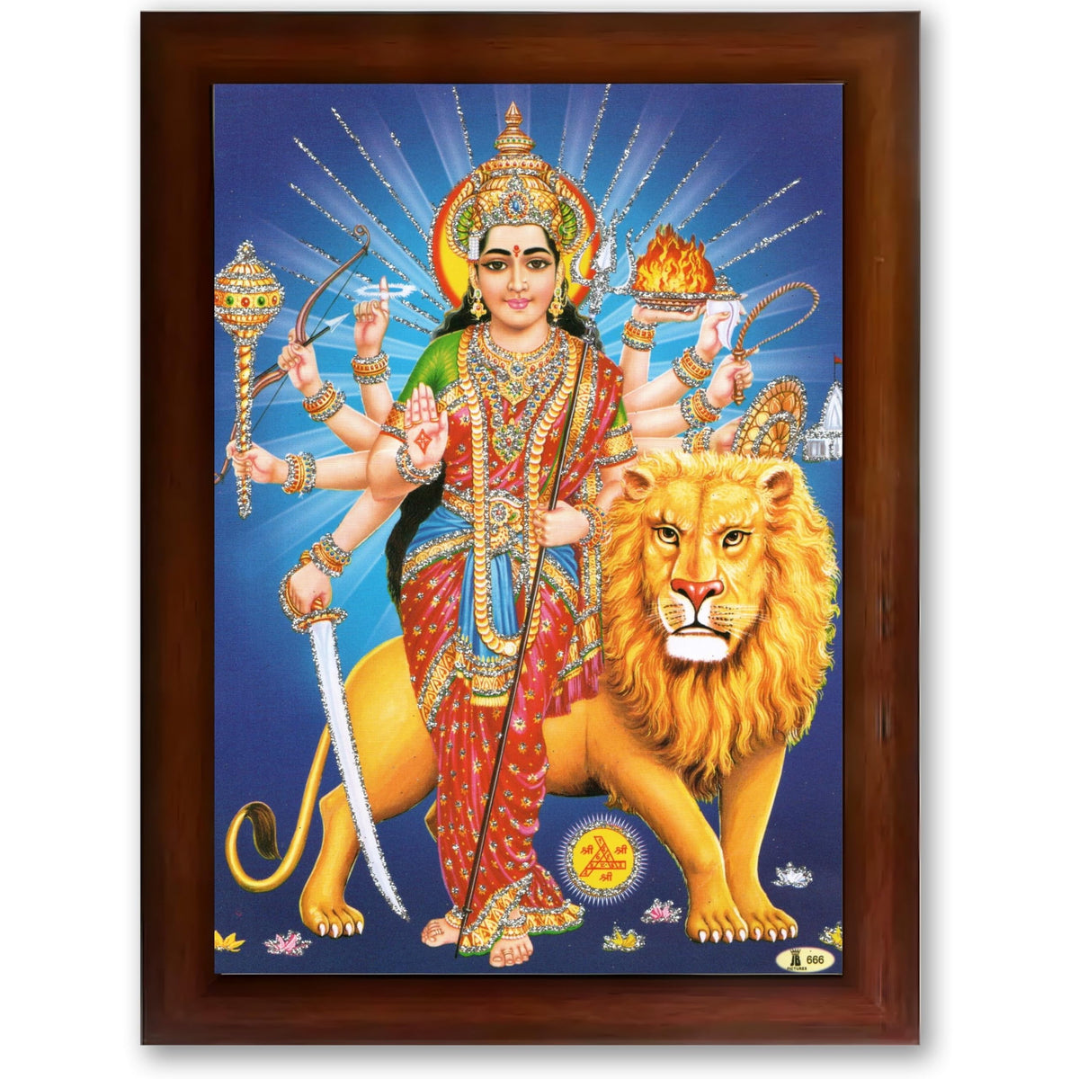 CRAFT QUEST Durga Maa MataJi Goddess Navdurga Wall Painting Framed Home and Pooja Décor