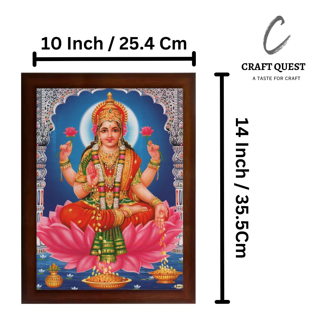 CRAFT QUEST Goddess Lakshmi Devi Wall Painting Frame Home Decor