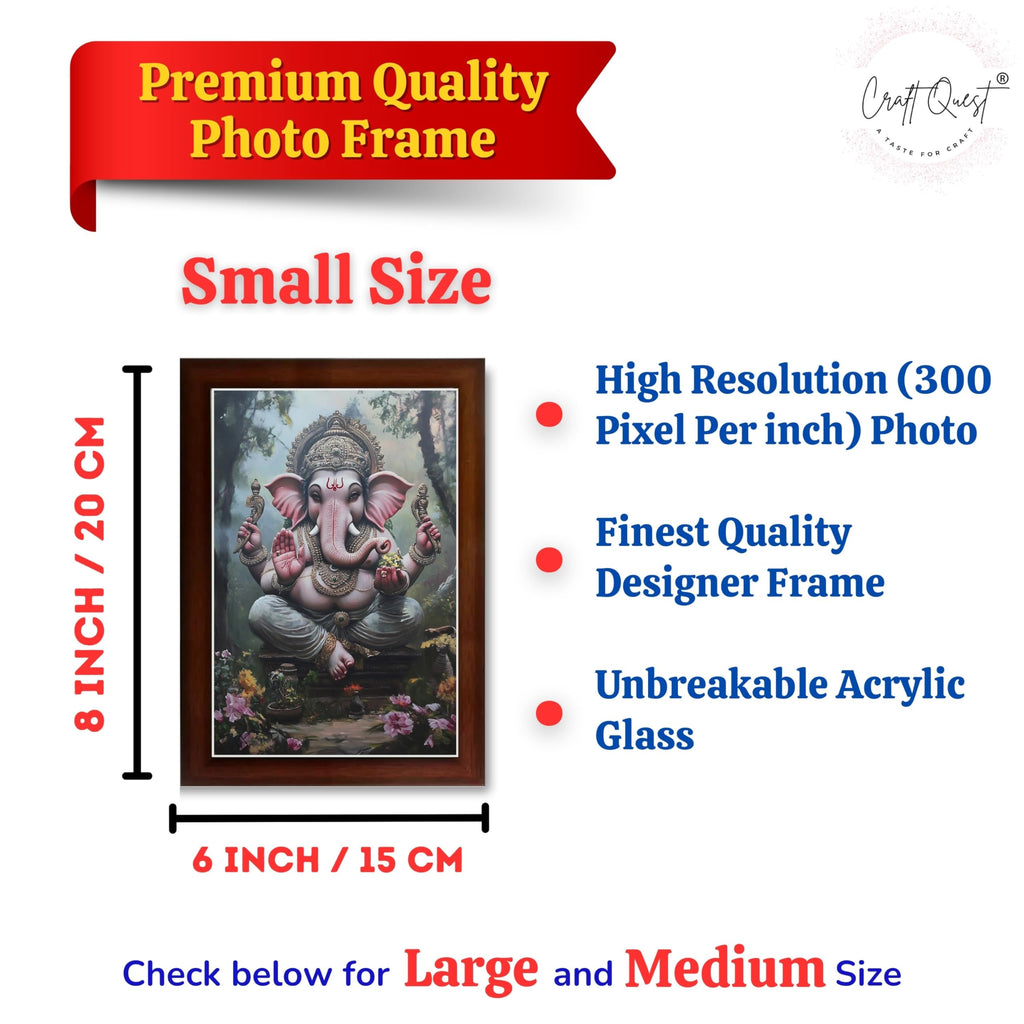 CRAFT QUEST Lord God Ganesh Ganpati ji Hanging Wall Painting Framed For Home Décor